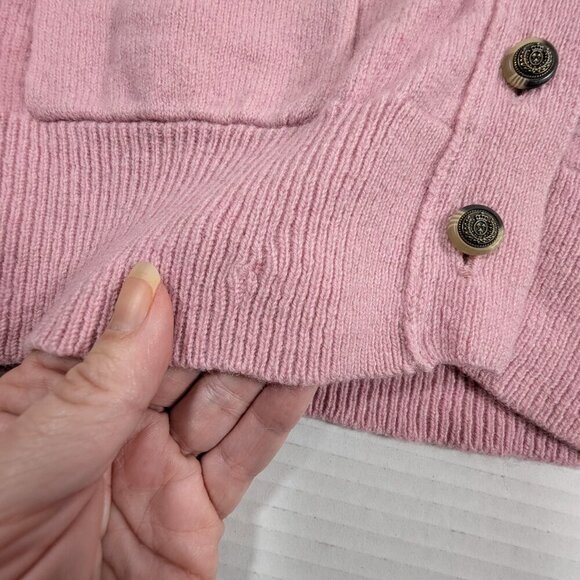 WoolOvers Pink Cardigan 100% Pure New Wool Womens Small ** - Picture 6 of 9
